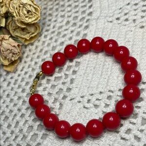 Elegant Red Beaded Bracelet